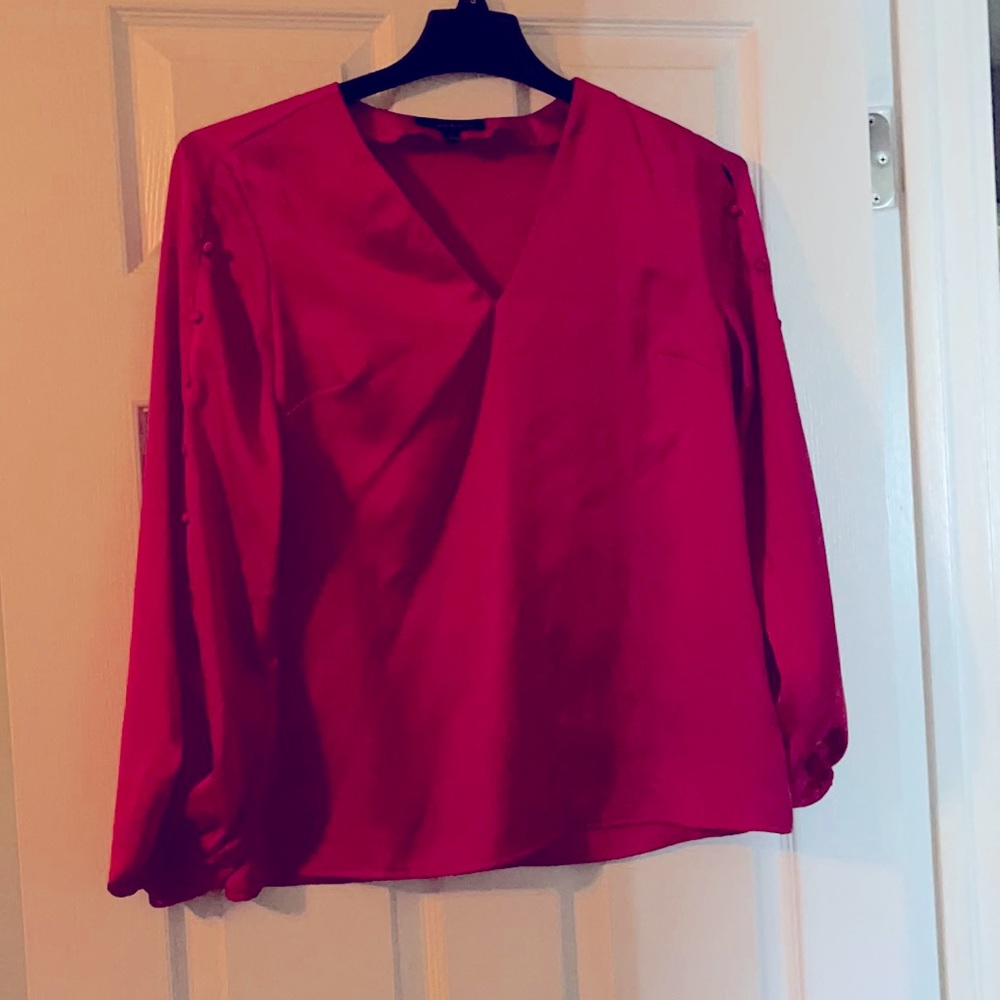 Red blouse silk like material